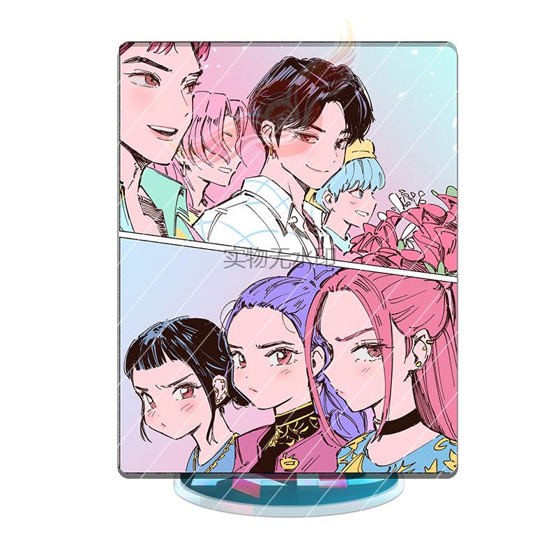 K-Pop: Dämonenjägerin Anime-Charakter Aufsteller Anime-Dekoration Huntrix Kpop-Set Charakter Po-Karte Acryl Schreibtischaufsteller