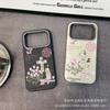 Pink Tulip Is Suitable for iPhone17promax Mobile Phone Case, Apple 16 All-inclusive 15 Anti-drop 13 Leather Pattern Protective Case.