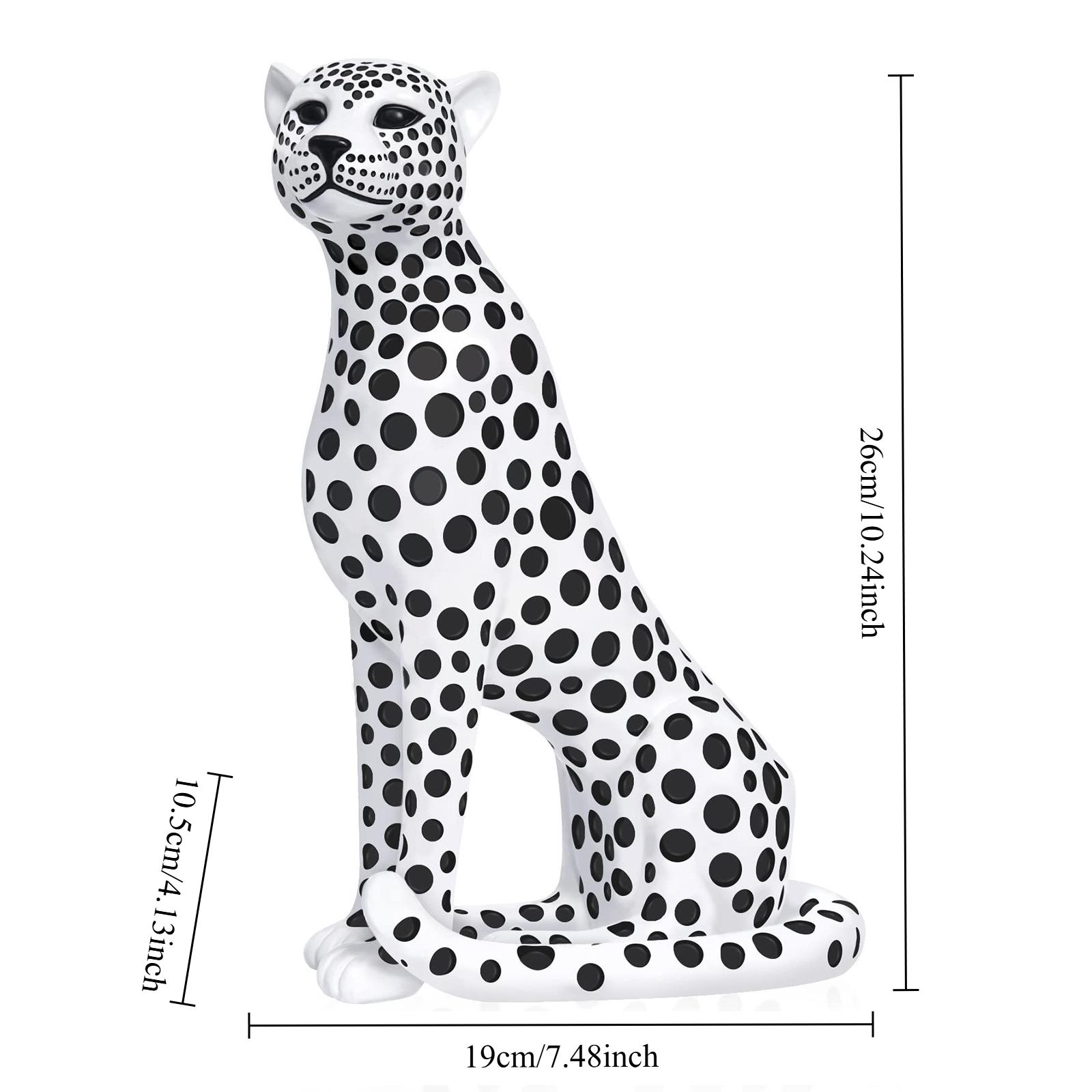 Современная статуэтка леопарда из смолы с пятнами, скульптура животного, роскошное украшение для дома, офиса, фигурка гепарда, аксессуары для стола