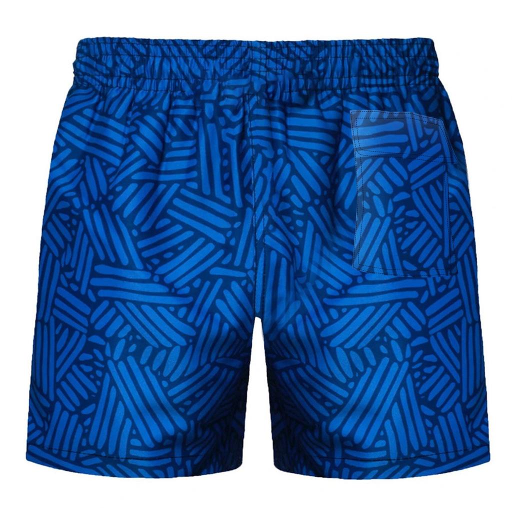 Modische Herren-Badehose mit zweilagigen Taschen, bedruckt, für Strand und Freizeit