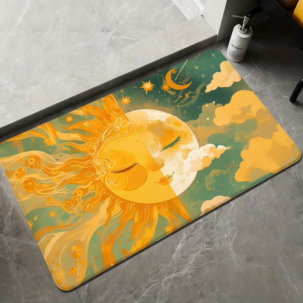 Moon and Sun Floor Large Carpet Rug for Home Living Room Bedroom Sofa Doormat Decor Kids Play Area Rug Carpet Non-slip Floor Mat