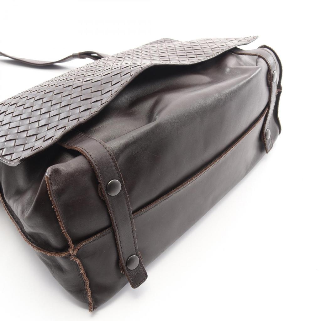 Used BOTTEGA VENETA Intrecciato Shoulder Bag leather Brown Used mens