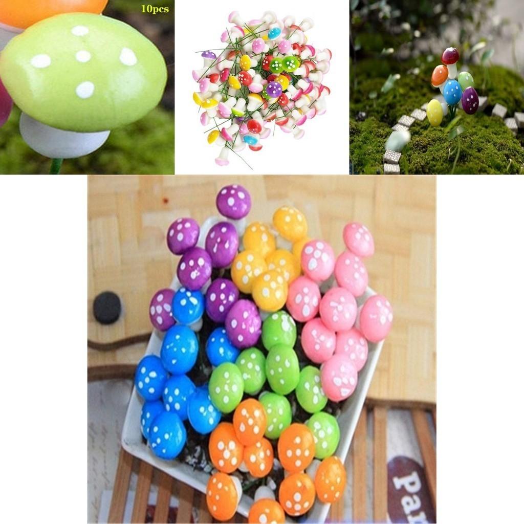 Exquisite Multi-colored Foam Mushrooms Ideal For Creative Mini Garden Displays