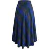 Women's Retro Plaid Maxi Skirt, High-Waisted, Fashionable Casual A-Line Pleated Plaid Floor-Length Skirt