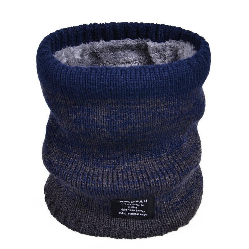 Winter Warm Pullover Scarf Versatile Velvet Scarf Gradual Change Wool Thickened Knitted Neck Cover