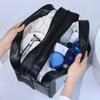 Large Capacity Transparent Dry Wet Separation Double-layer Wash Bag Frosted PVC Travel Portable Handheld Bath Storage Bag GF33