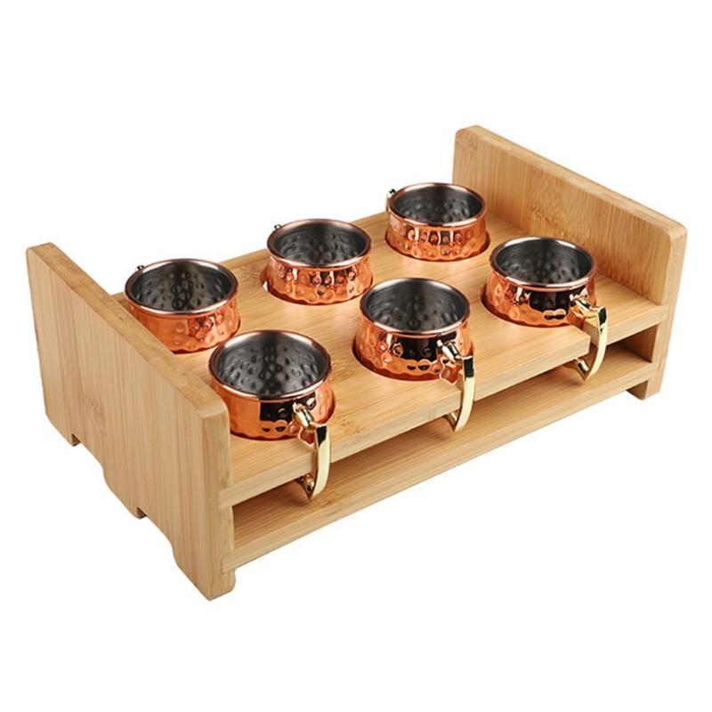 

Pack Of 6 Mini Moscow Mules Mug Set Stainless Steel Drinking Cups for Cold Beverages and Cocktails Parties Supplies