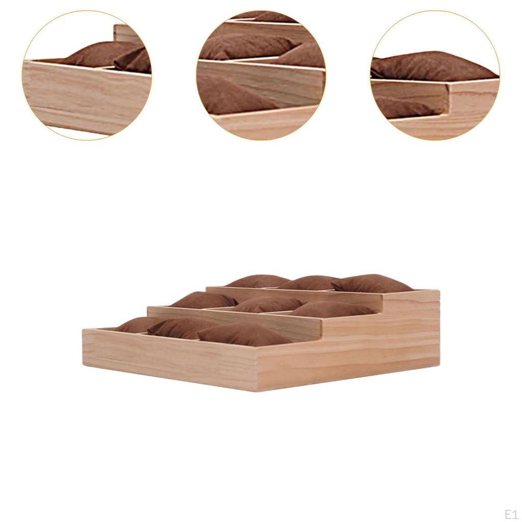 Watch Display Tray Holder Box Wooden for Bangles with Pillow Jewelry Organizer