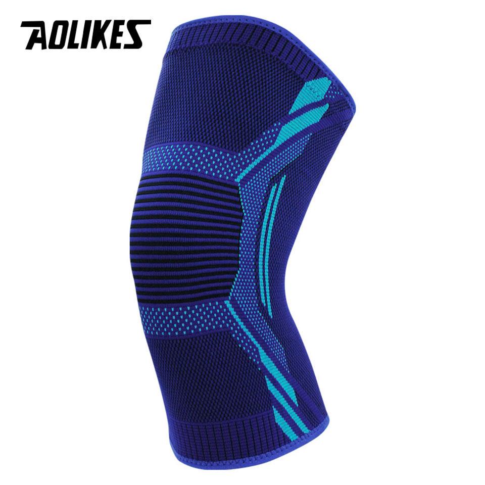 Aolikes 1 Stück Sport Kniebandage Rutschfeste Knieorthesen für Knieschmerzen Frauen & Männer, Kompressions-Kniesleeves zum Laufen Radfahren