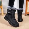 Plus Size Faux Fur Collar High-Top Chunky Sole Winter Snow Boots Velcro Fastening Waterproof Women's Boots Casual Women's Footwear