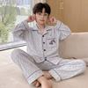 Boys Warm Fleece Pajama Set Long Sleeve Cartoon Print Sleepwear Kids 8 Years Home Wear Fall