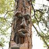Cross-border Bark Glow Tree Monster Face Resin Ornament - Creative Easter Outdoor Decoration