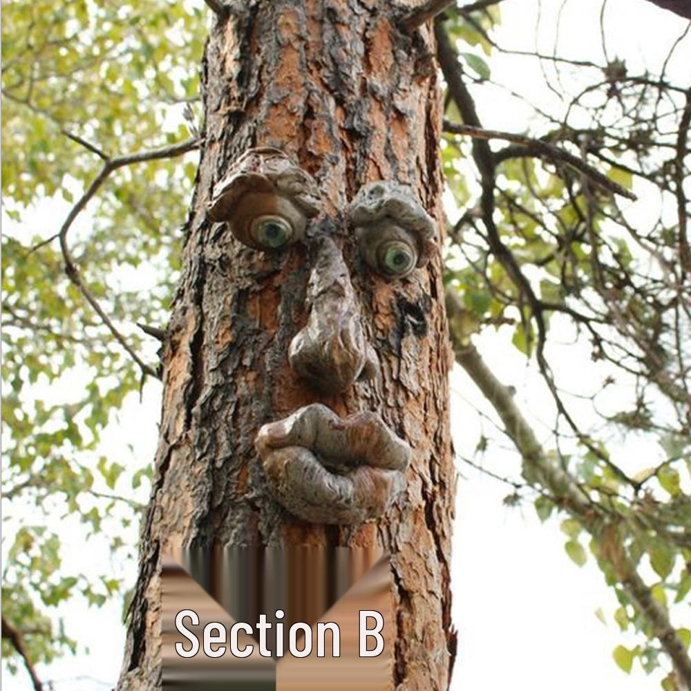 Cross-border Bark Glow Tree Monster Face Resin Ornament - Creative Easter Outdoor Decoration
