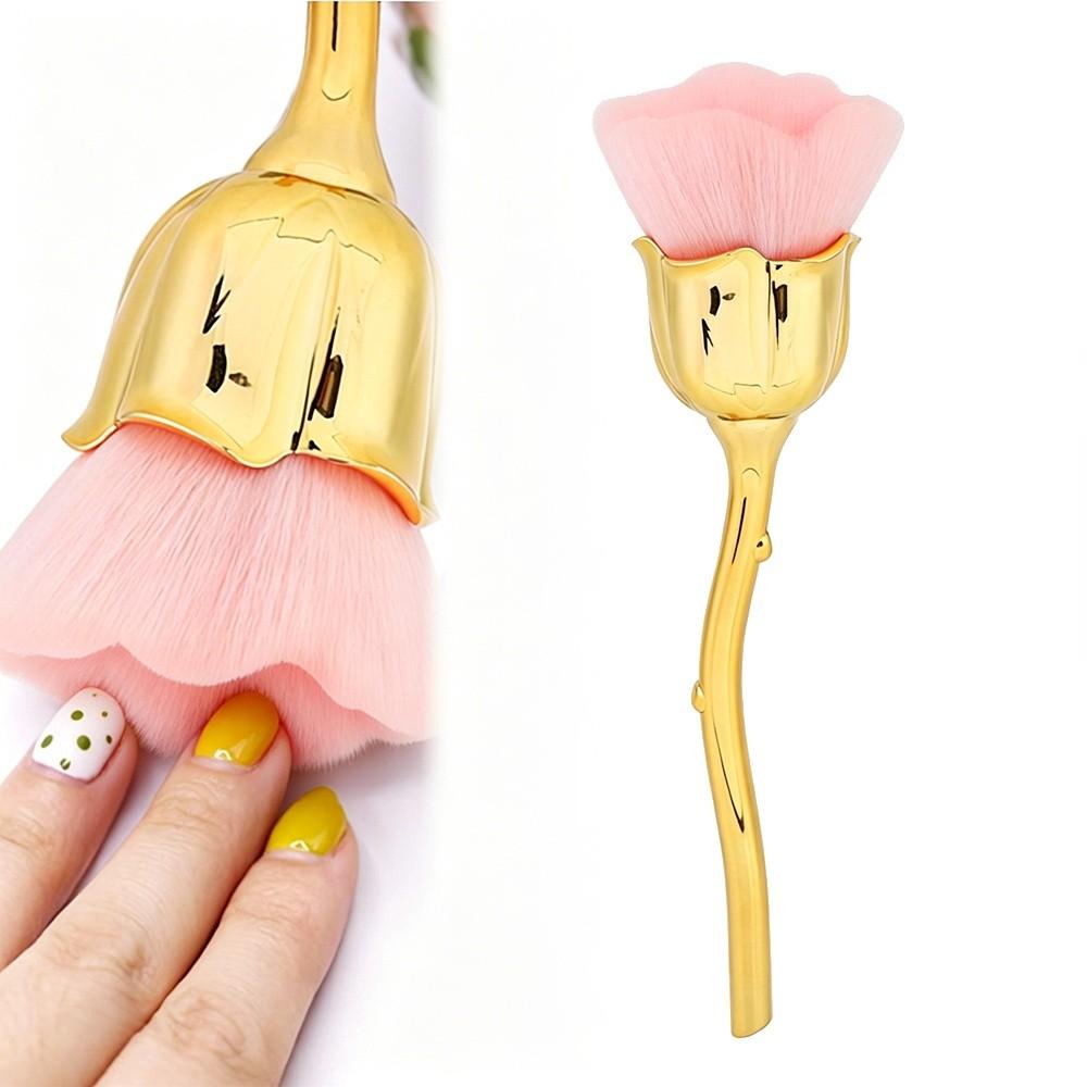 Rose Shape Design Nail Dust Brush Multifunctional Manicure Brush For Beauty Manicure
