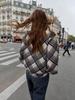 Trendy European & American Women's Plaid High-Neck Shirt - Versatile Summer Casual Fashion