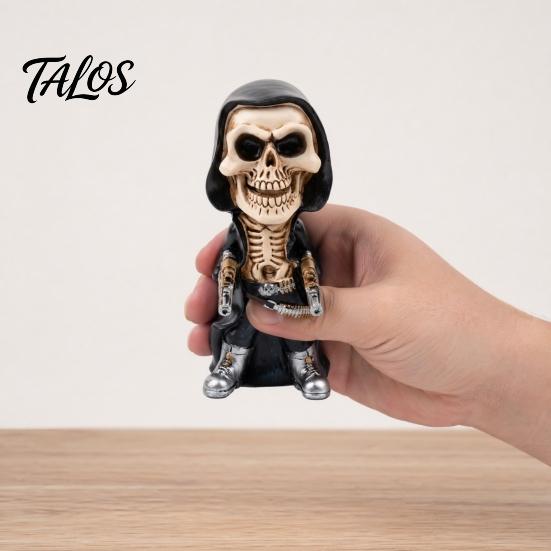 Halloween Skeleton Warrior Sculpture, Resin Art Soldier Figurine Statue Home Decor, Gunner Model Ornaments for Desktop Gaming Room Office Desk,