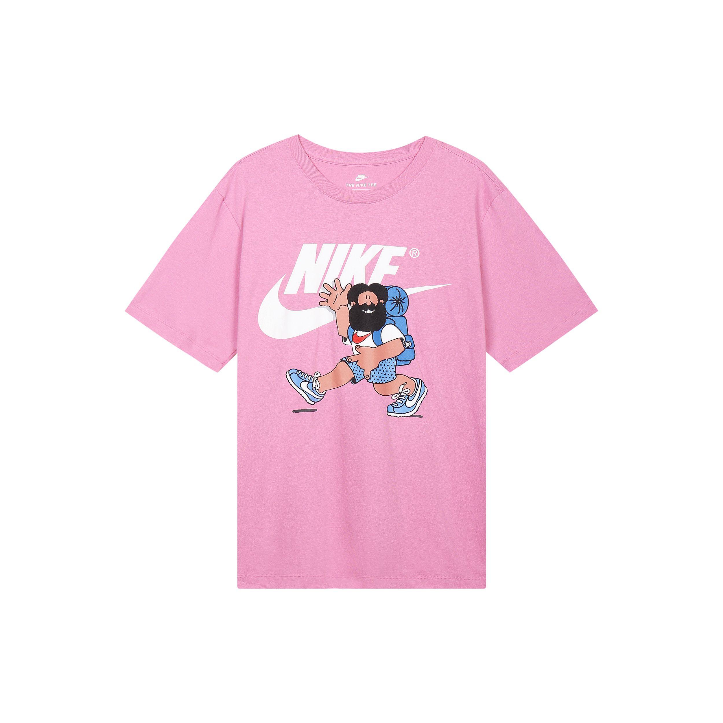 

Мужская повседневная футболка с коротким рукавом и логотипом Nike, розовая CW2305-693