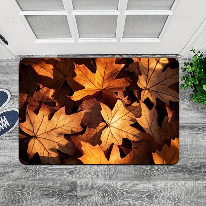 1Pcs Anti Fatigue Kitchen Rugs, Autumn Maple Leaves Print Waterproof Non-Slip Thick Cushioned Kitchen Mat Heavy Duty Comfort Standing Mat for Kitchen