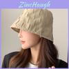 Cotton Pleated Bucket Hat For Fall Winter Fashion Women
