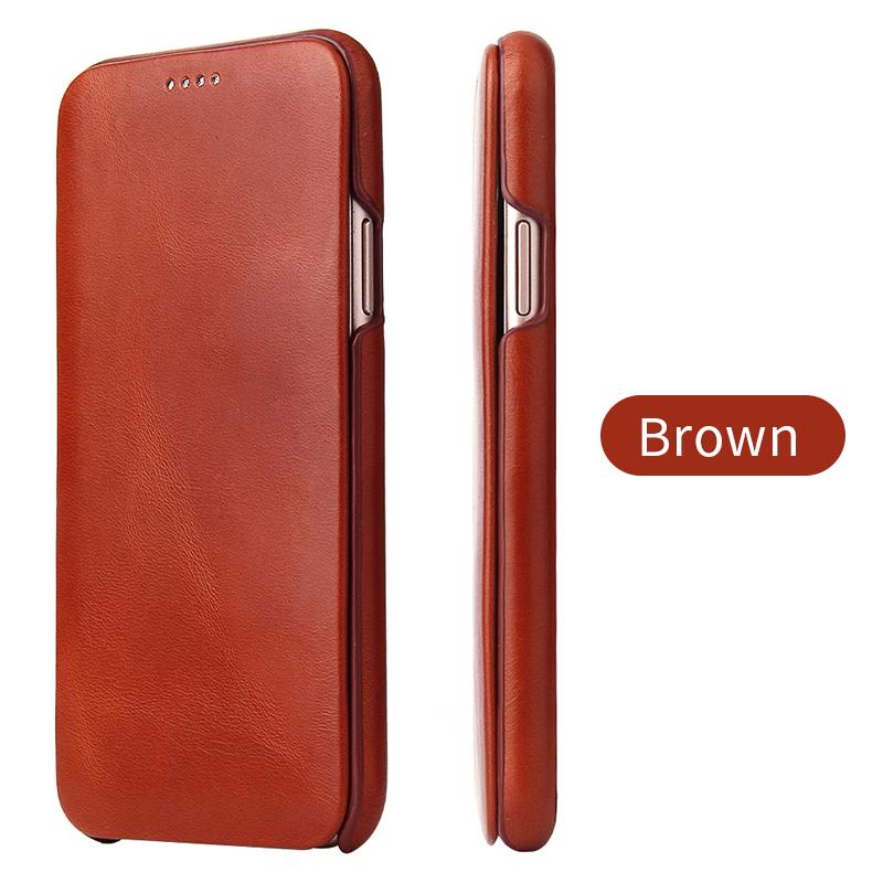Genuine Leather Phone Flip Case for IPhone 17 16 15 14 13 12 11 Pro Max 17Pro Air 16E 16Pro 16 Plus Luxury Anti-scratch Cover