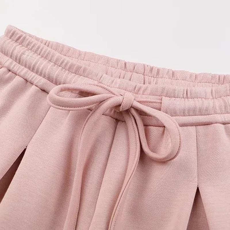 HALLO-MODE Frauen Elastische Taille HOHE Qualität Breite Lege Hosen Gestrickte Herbst Winter Sport Hosen Baumwolle Gestrickte Kausalen Hosen