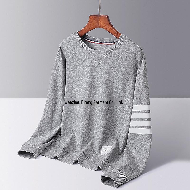 Men s Striped Korean-Style Pullover Hoodie - Trendy Spring/Autumn Long Sleeve Jacket 4XL
