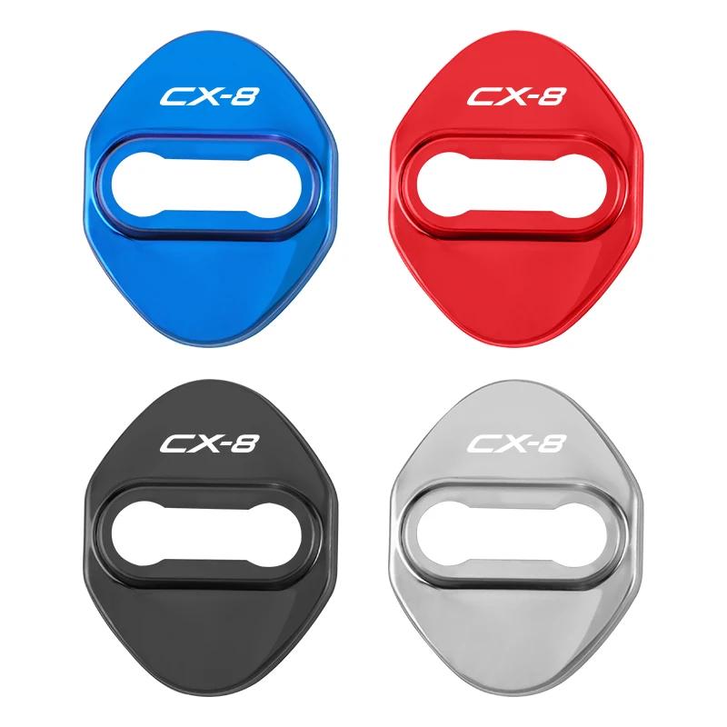 4PCS Stainless Steel Door Lock Protector for Mazda CX-5 CX-30 6 3 2 N Axela CX-4 CX-9 323 626 MS Automotive Supplies