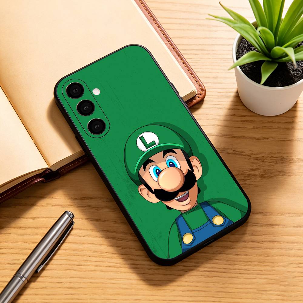 Cartoon Super M-MarioS Bros  Phone Case Black Silicone Soft For Samsung Galaxy A73,A72,A71,A70,A53,A52,A51