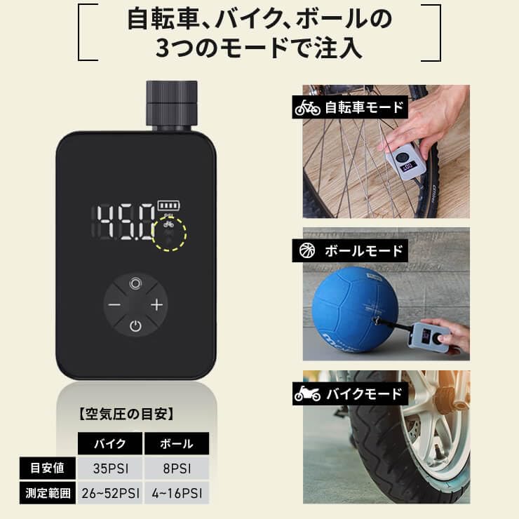 3R PumPush Bicycle 130 PSI Pressure Portable Electric Compatible with Presta and Schrader for Road Includes Ball and Bike Multi-Purpose Pump,