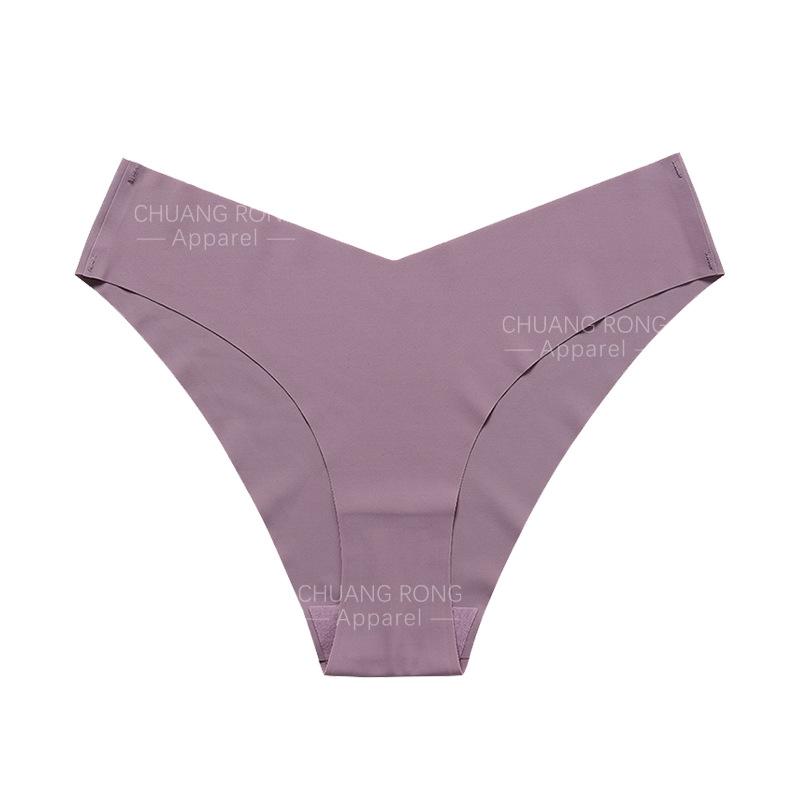 

Sexy large-size V-shaped briefs, women s one-piece seamless ice silk pure cotton crotch breathable underwear S