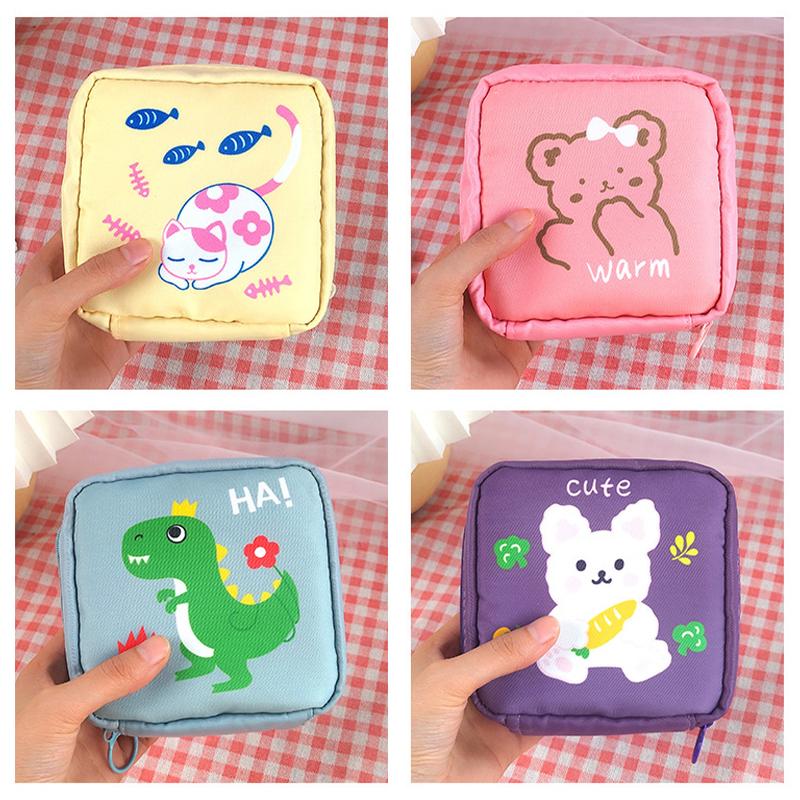 Sanitary Napkin Towels Bag Girl Travel Mini Makeup Bags Earphone Storage Bag