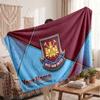 West Ham United football Personalized Fleece Blanket With Football Logo, Custom Name Text Soft Warm Home Throw Blanket