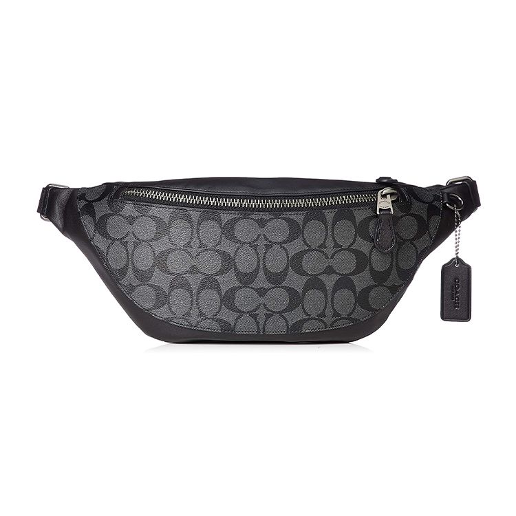 

Coach Warren 33 Classic Monogram Print Zipper Closure Leather Shoulder Crossbody Chest Bag Waist Bag Large Men bags Charcoal 78777-QBMI5 Basic Set (Bag+Dust Bag)