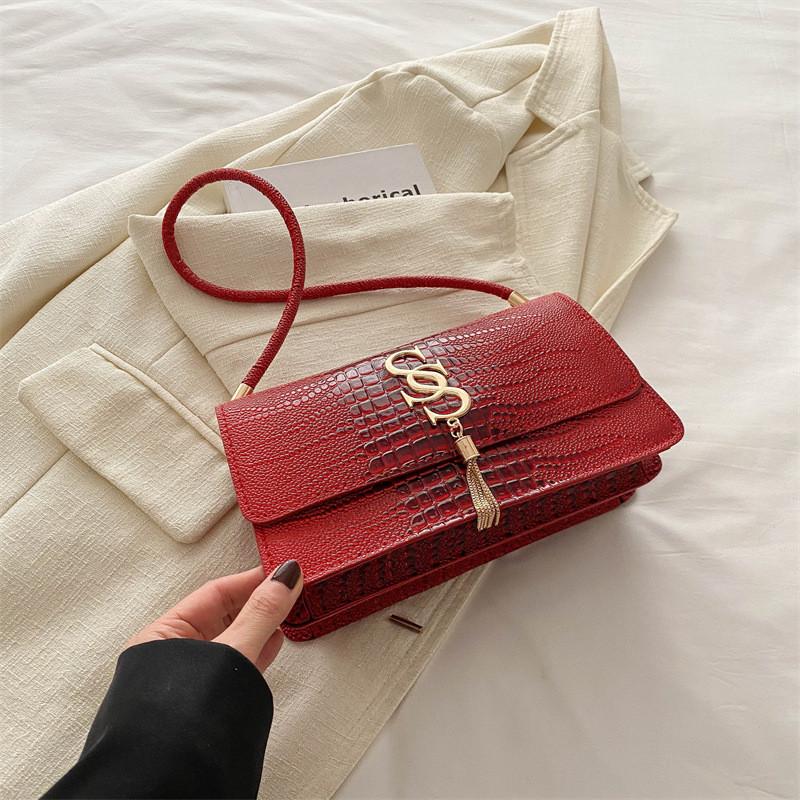 Chic Pu Leather Crossbody Bag For Women 2024 Vintage Style Fashion Shoulder Bag