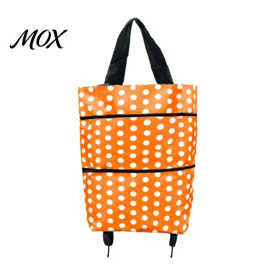 Durable Shopping Trolley for Commuting Foldable Bag with Wheels, Lightweight Portable Large Capacity Grocery Space Saving Travel Luggage Cart