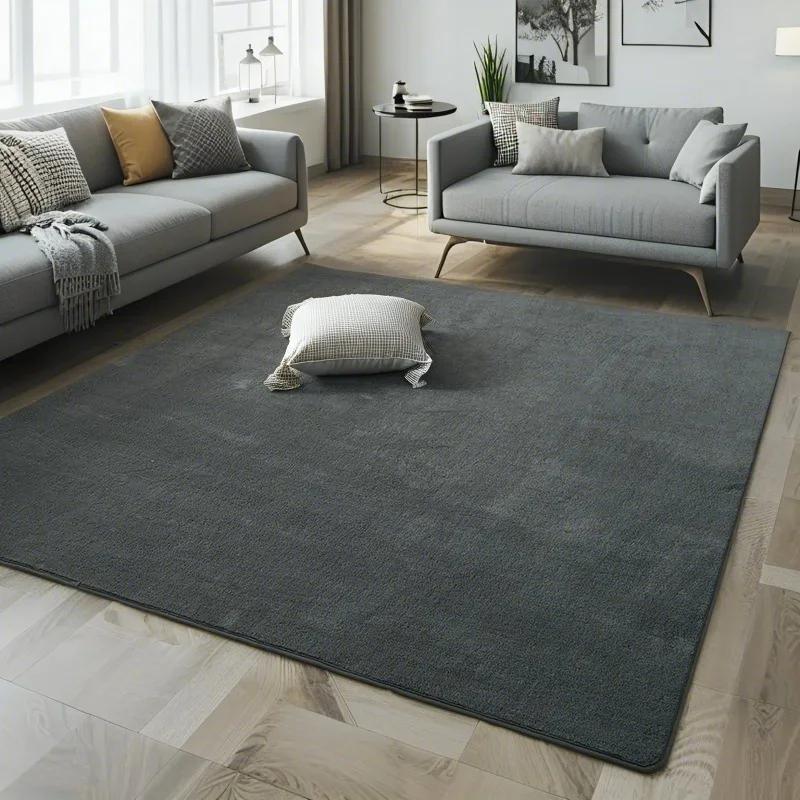 Ultra Soft Short Plush Carpet Anti Slip For Living Room Modern Sofa Area Rugs Children's Bedroom Game Mats Bedside Carpet Gray
