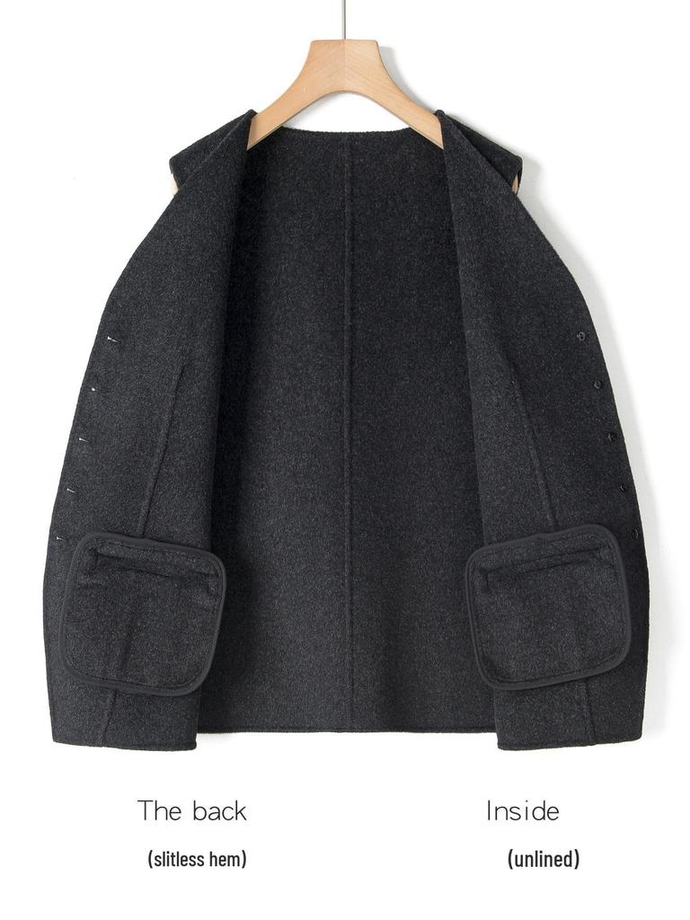 Women's V-neck Wool Melton Lambswool Waistcoat - Autumn/Winter Old Money Style