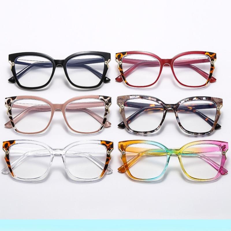 New Fashion Outdoor HD Ultra Light Anti Blue Light Eyeglasses Women's Trendy Plain Glasses Retro Daily Street Decorative Eyewear
