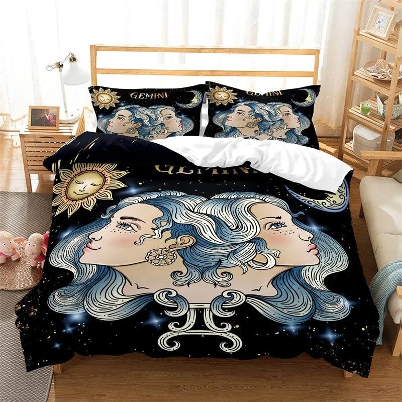 Mystery Constellations Duvet Cover Exotic Abstract Art Bedding Set Microfiber Comforter Cover King Queen For Adults Boys Bedroom