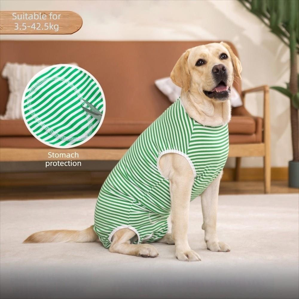 Striped Pattern Dog Recovery Suit Elastic Pet Surgery Suit Recovery Shirt  Medium Large Dogs Pet