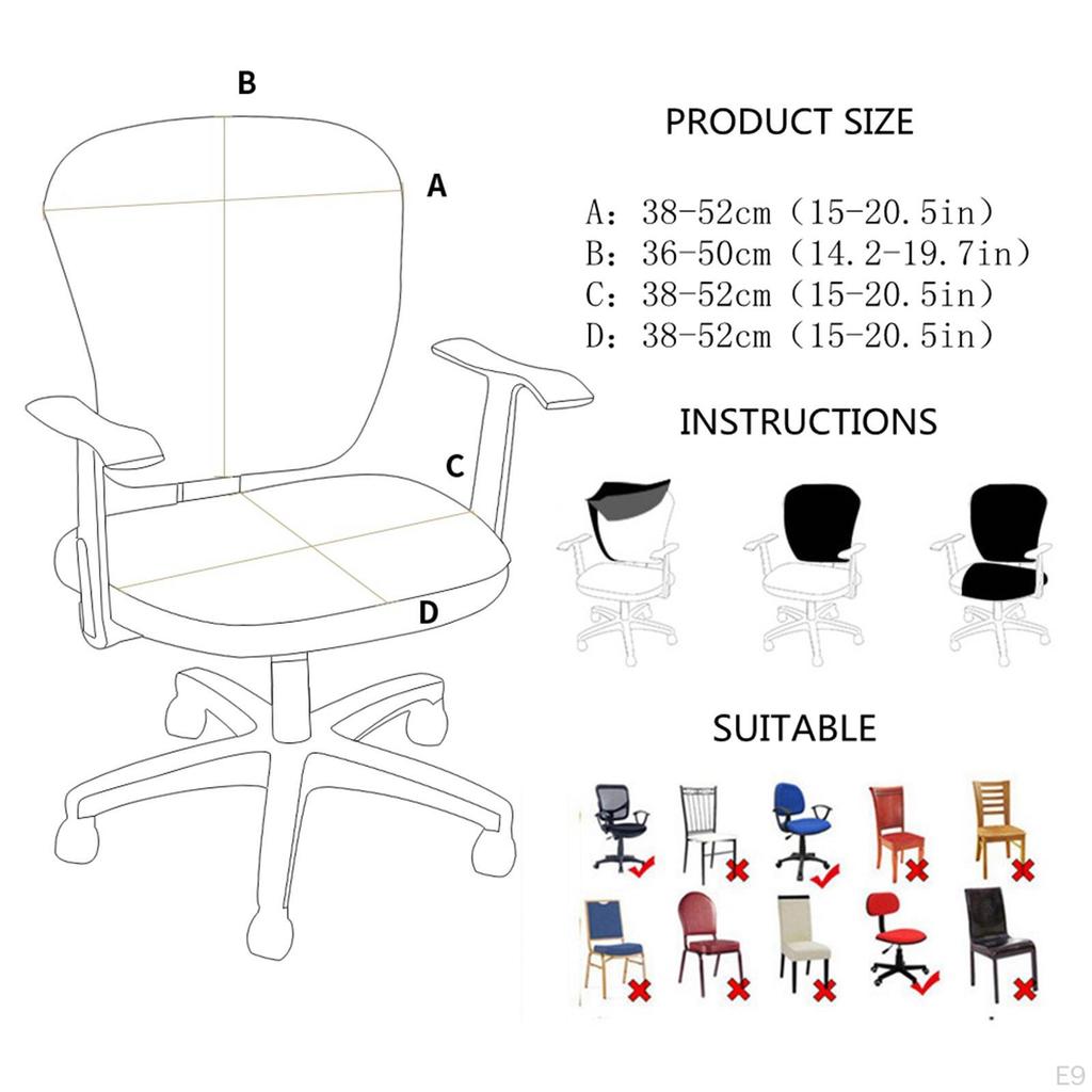 Home Rotate Seat Cover Slipcover Machine Washable Easy To Remove for Study Office
