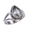 Natural Green Amethyst Gemstone 925 Solid Sterling Silver Gift Ring S.5.5 t9v87