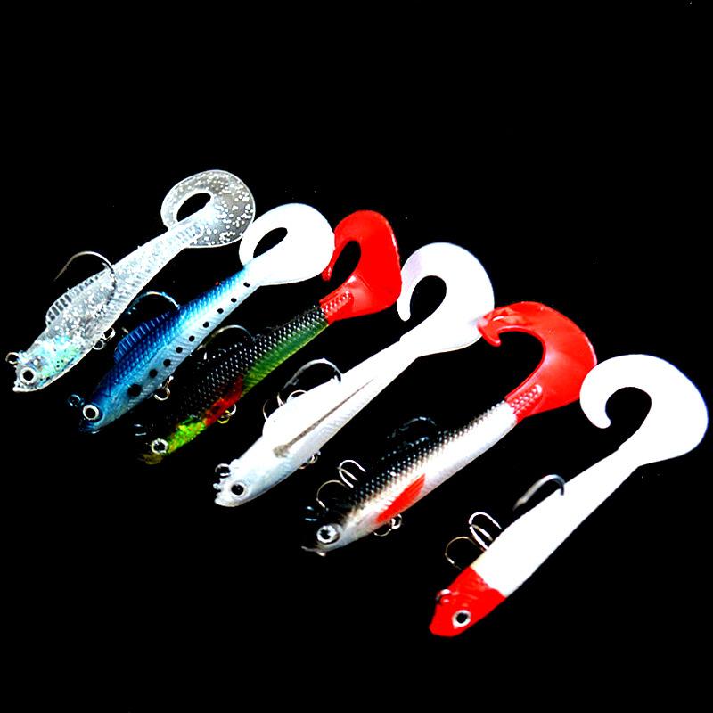 Soft Bait Fishing Lures Artificial Sinking Swimbait Paddle Tail Jig Head Fishing Tackle Goods For Sea Bass