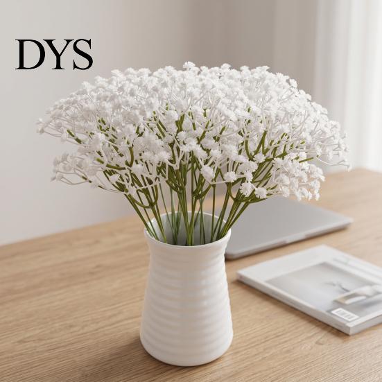 Centerpiece Filler for Events 10Pcs Artificial Baby Breath Flowers, Gypsophila Fake Floral Bouquet, Bendable Stems Reusable Wedding Bouquet