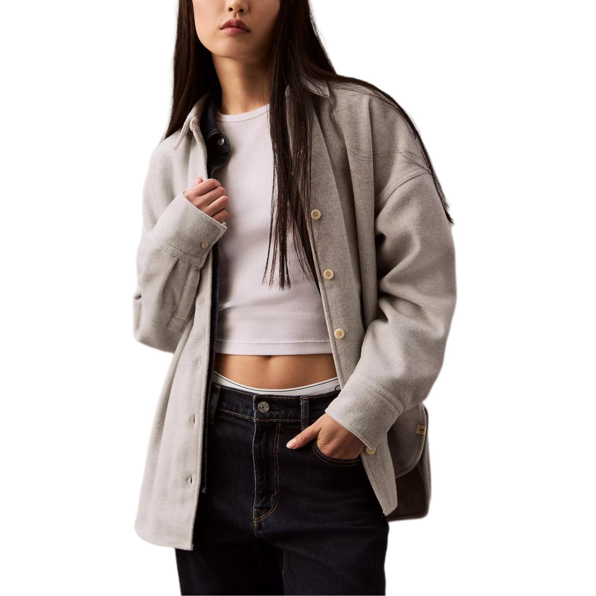 

Calvin Klein Повседневная свободная мягкая однотонная куртка с длинным рукавом женские куртки Stone-Flower 40WL504-030 XS