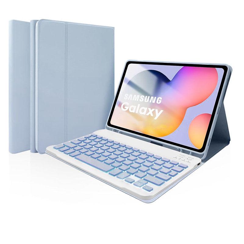 Custom Embossed Samsung Galaxy A9+ Tablet Case & Bluetooth Keyboard with Silent Mouse - Multilingual (French, German, Spanish)