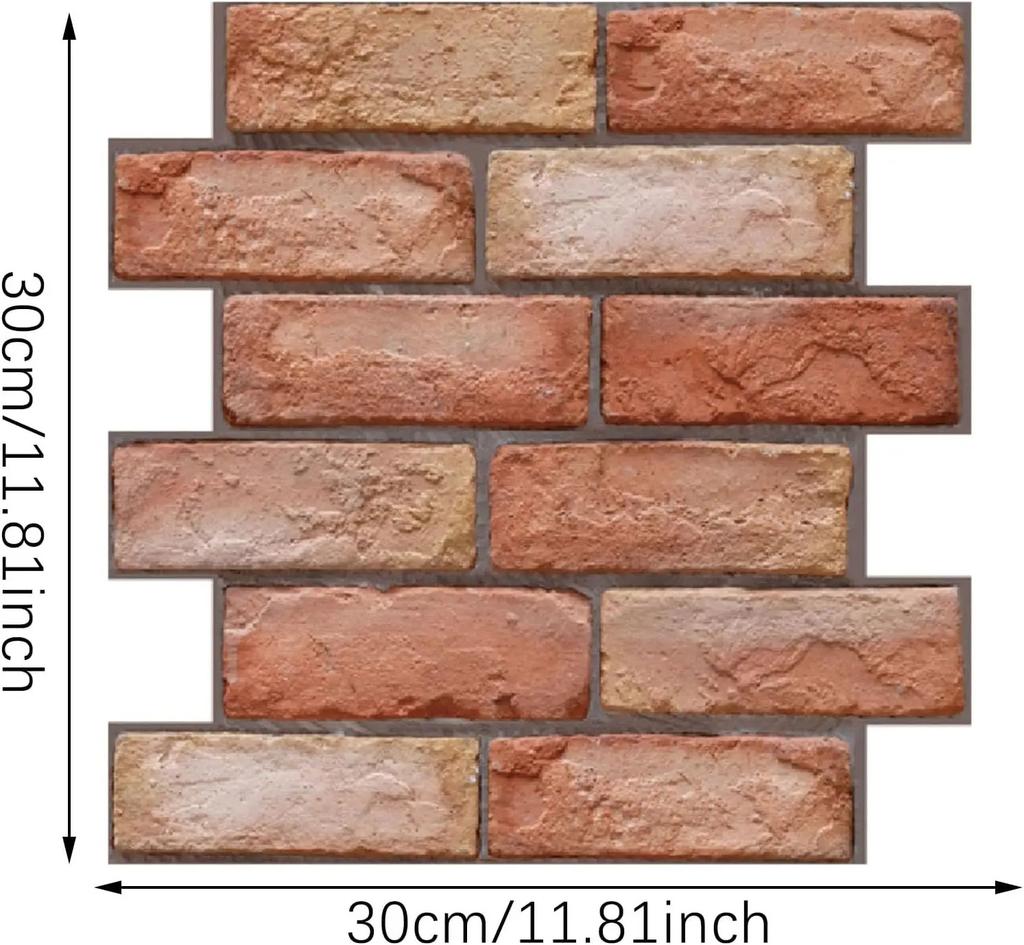 30cmX30cm Dekoracyjna Tapeta Piankowa Akcesoria Domowe DIY Dekoracja Salonu Wzór Cegły Samoprzylepna Wodoodporna Panele Ścienne 3D