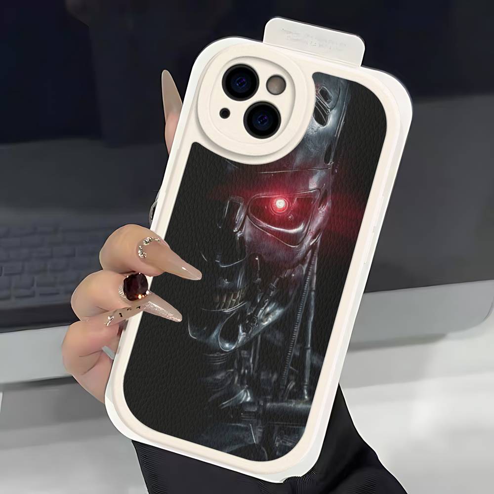 

Sci Fi Movie The T-Terminator Leather Phone Case For Iphone 16 15 14 Plus 13 12 11 Pro Max Case iphone 13promax