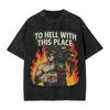 Classic Retro Game Hades Zagreus Funny Graphic Print T-Shirt Men Women Vintage Washed Cotton Y2K Harajuku Unisex Oversize Streetwear Short Sleeve Top