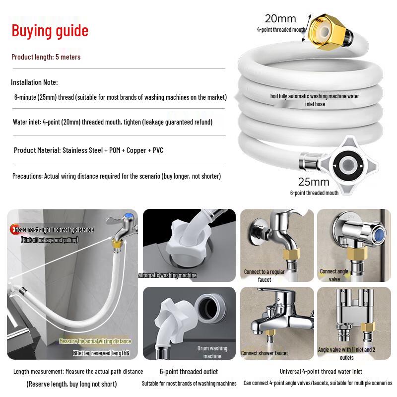 Haili Universele Inlaatslang voor Wasmachine en Vaatwasser